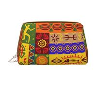 African National Patterns Makeup Organizer, Travel-Friendly Toiletry Pouch for Cosmetics, Skincare, Accessories
