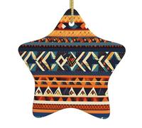 African National Patterns Print Ceramic Christmas Tree Ornament Hanging Decorations Home Decor Gifts for Christmas