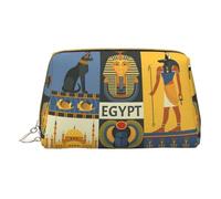 African National Patterns Print Cosmetic Bags,Leather Makeup Bag Small For Purse,Cosmetic Pouch,Toiletry Clutch For Women Travel, Ancient Egypt Tribe Series, One Size