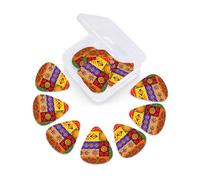 African National Patterns print Guitar Picks 12 Pack, Mixed (0.46-0.96mm) with Storage Case for Guitar,ukulele