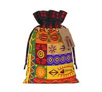 African National Patterns Print Personalized Christmas Drawstring Gift Bags,Packaging And Storage Bags,Snack Bags