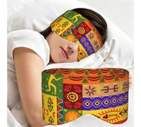 African National Patterns Print Sleeping Mask Wide Band Reversible Light Blocking Travel Cover