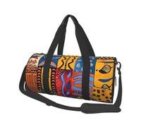 African National Patterns Print Travel Duffel Bag Large Foldable Round Travel Carry on Bag with Adjustable Shoulder Strap for Weekender Overnight Flight Hospital Sports