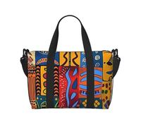 African National Patterns Print Travel Duffel Bag, Lightweight Water-Resistant Weekender Spacious Gym & Travel Bag for Men, Women & Teens