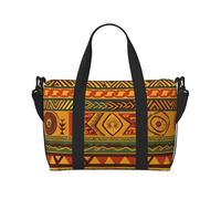 African National Patterns Print Travel Duffel Bag, Lightweight Water-Resistant Weekender Spacious Gym & Travel Bag for Men, Women & Teens