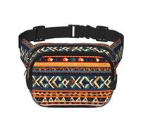 African National Patterns Print Waist Pack Square Waist Bag Workout Hiking Running Travel Gym Pretty Zipper Fashion