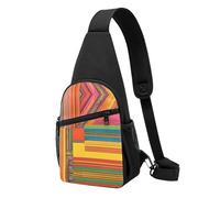 African National Patterns -Print Waterproof Chest Pack for Hiking & Travel-Adjustable Strap,Lightweight Design with Multiple Pockets.