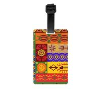 African National Patterns Print Waterproof Luggage Tags Suitcases Identification Labels Business Family Vacations