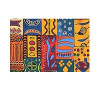 African National Patterns Printed Jigsaw Puzzle 14.4x9.8 CM, Rectangular Puzzle Challenging Game for Adults Gifts, Family Fun Decorative Wall Decor