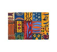 African National Patterns Printed Linen Placemats Set 6 Pcs, 45x30 CM, Heat-Resistant Place Mats Cloth Table Mats for Dining Table Kitchen Parties