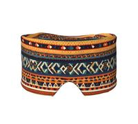 African National Patterns Printed Sleeping Blindfold, Padded Ear Warmer Mask, Adjustable Head Wrap, for Deep Relaxation