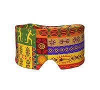 African National Patterns Printed Sleeping Blindfold, Padded Ear Warmer Mask, Adjustable Head Wrap, for Deep Relaxation