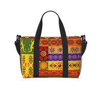 African National Patterns Printed Travel Bag Large Gym Tote, Weekend & Business Trip Crossbody Shoulder Bag, Lightweight