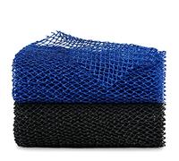 African Net Sponge, 2 Pieces Exfoliating Premium Nylon Bathing/Wash Net for Daily Back Body Scrub Scrubber Shower Net (Black, Blue) …