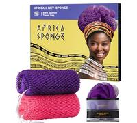 African Net Sponge Authentic - 2 Pieces Loofah Exfoliating Body Scrubber Bath Sponge - Back Scrubber Washcloth for Shower - Real African Scrub Exfoliator Body Care Bathing Accessories for Women