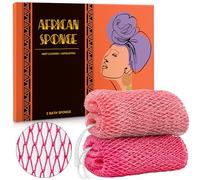 African Net Sponge Authentic - 2 Pieces Real African Exfoliating Sponge with Knots - Afro Back Scrub Net for Body Exfoliator - Bath Loofah Washcloth for Shower Essentials