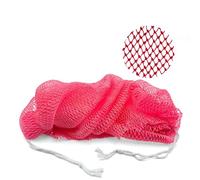 African Net Sponge Authentic - Body Back Scrubber Bath Sponge with Knots - Afro Loofah Exfoliating Wash Cloth with Travel Bag for Smooth Skin,Back Scrubbing (Pink)