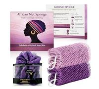 African Net Sponge Authentic Exfoliating Bath Net Body Scrubber with Knots