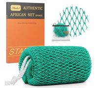 African Net Sponge Authentic with Knots, Exfoliating Body Scrubber for Dead Skin Removal, Back Scrubber for Foot, Scalp & Body Wash, Loofah Sponge Bathing Accessories (MARRS Green)