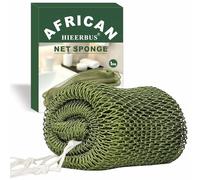African Net Sponge with Knots -Authentic Exfoliating Bath Sponge & Body Scrubber for Deep Cleansing -45nch Long Back Scrubber, Shower Sponge for Women & Men - Quick Dry, Rich Lather (Green)