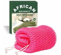 African Net Sponge with Knots -Authentic Exfoliating Bath Sponge & Body Scrubber for Deep Cleansing -Long Back Scrubber, Shower Sponge for Women & Men - Elastic Mesh, Quick Dry, Rich Lather (Pink)
