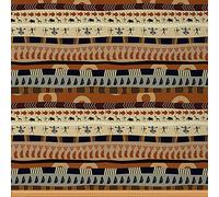 African Outdoor Fabric by The Yard,Ethnic Tribal Geometric Striped Upholstery Fabric for Chairs,Ethnic Traditional Wild Animal Fabric for DIY Projects,3 Yards,(L276*W150cm) Brown Cream