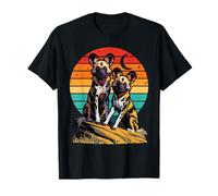 African Painted Wild Dogs Sunset Moon Dog Lovers Design T-Shirt