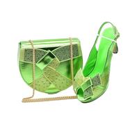 African Party Shoes Bag Set Nigerian Women's Platform Heels with Matching Clutch for Wedding