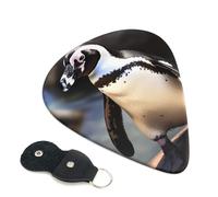 African Penguin 6 Pack Guitar Picks With Holder, Personalized Guitar Plectrums Non-Slip Portable Ukulele Bass Picks 0.96mm For Acoustic Guitar Lovers Gifts