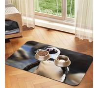 African Penguin Dog Food Mat, Absorbent Pet Feeding Mat for Food and Water Bowls Non-Slip Placement Pad for Floors Waterproof Quick Dry Water Dispenser Mat for Dogs Puppy Cats 12x18 Inch