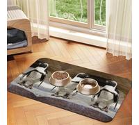 African Penguin Printed Pet Bowl Mats, Non-Slip And Tasteless Dog And Cat Feeding Mats