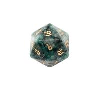 African Pine Gemstone Dice - Hand-Carved D4 D6 D8 D10 D12 D20 Percentile or 7PCS Polyhedral Set for DND & RPG Games(D20Face)
