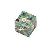 African Pine Gemstone Dice - Hand-Carved D4 D6 D8 D10 D12 D20 Percentile or 7PCS Polyhedral Set for DND & RPG Games(D6Face)