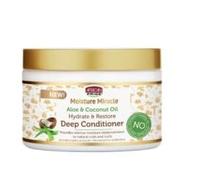 African Pride Moisture Miracle Aloe & Coconut Oil Deep Conditioner, Natural Hair Treatment, Hydrating & Repairing Formula, 340g