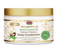 African Pride Moisture Miracle Deep Conditioner, Aloe and Coconut Oil Formula, Natural Hair Care, 340g, Paraben-Free, Strengthening and Hydrating Treatment