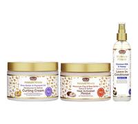 African Pride Moisture Miracle Leave-In Conditioner, Curling Cream, Heat Activated Masque (Set Of 3)