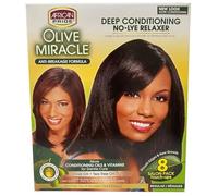 African Pride Olive Miracle Deep Conditioning No-Lye Relaxer - Super Kit 8-Count