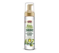 African Pride Olive Miracle Non-Flaking Foam Setting Hair Mousse, Long-Lasting Frizz & Shine Control for Curls, Braids, Weaves, Wigs, Waves & Wraps, 225 g