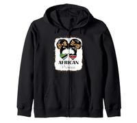 African Princess Tanzania and Kenya Girl Africa Roots Zip Hoodie