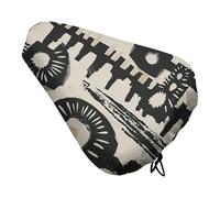 African Print Design Bike Seat Cover Waterproof Oxford Fabric, Universal Adjustable Bicycle Saddle Cover with Drawstring Easy Install Protective Rain Dust Covers for Women Men