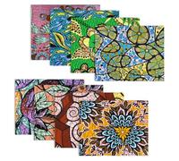 African Print Fabric,8 PCS African Ankara Wax Print Fat Quarters Fabric Bundles 50 x 40 cm Cotton Quilting Fabrics Patchwork Fabrics Scraps for DIY Crafts Projects Sewing Patch Work Supplie