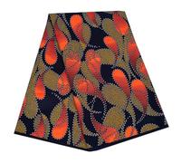 African Print Fabric by The Yard 45 Inch Wide Polyester Ankara Wax Cotton Fabric for Sewing Dresses, Skirts, Crafts, Quilting and Home Decoration Projects, Orange