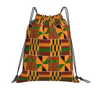 African Print Women Men Drawstring Backpack Waterproof String Backpack Adjustable Gym Sack For Football Travel Picnic