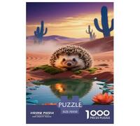 African Pygmy Hedgehog 1000 Pieces Portable Jigsaw Puzzle Age 3+ Cool Collage Effect, Fun Details, Educational, Challenging 70x50cm/1000pcs