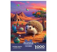 African Pygmy Hedgehog Jigsaw Puzzles for Adult Educational Game Difficult Challenges 1000 Pieces Difficult Hard Jigsaw Puzzles for Man And Woman with Letters on Back 38x26cm/1000pcs