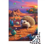 African Pygmy Hedgehog Jigsaw Puzzles Puzzle for Adults Kids. 1000 Pieces Desert Hedgehog Impossible Challenge Toy Home Decoration for Gifts 1000pcs (75x50cm)