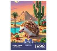 African Pygmy Hedgehog Jigsaw Puzzles Puzzles for Adults Kids. 1000 Piece Great Gifts Challenge Toy Educational Games Home Decoration for Educational Games Gifts 70x50cm/1000pcs