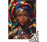 African Queen Portrait 1000 Piece S Sturdy Cardboard Classic Jigsaw Puzzle Adults Kids Impossible Difficult Game Decompression Wall Decor 52x38cm/1000pcs