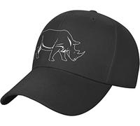 African Rhino Baseball Cap Adjustable Solid Color Curved Peaked Cap Unisex Black
