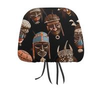 African Ritual Ethnic Tribal 2 PCS Car Headrest Cover Universal Headrest Covers Soft Breathable Car Head Rest Covers Set Elastic Head Rest Protector Auto Seat Cover Vehicle Accessories for Cars, Truck